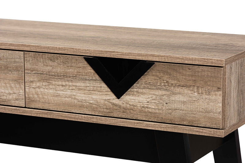 Ancel Light Brown 2-Drawer Console Table Baxton