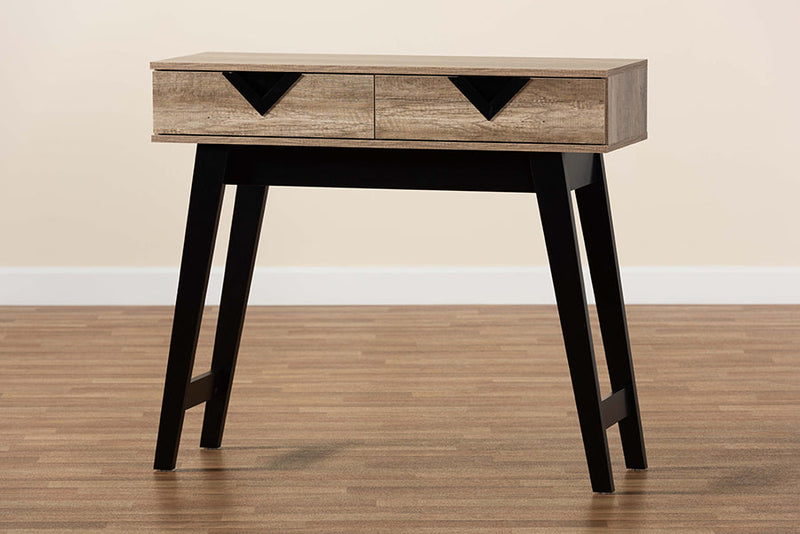 Ancel Light Brown 2-Drawer Console Table Baxton