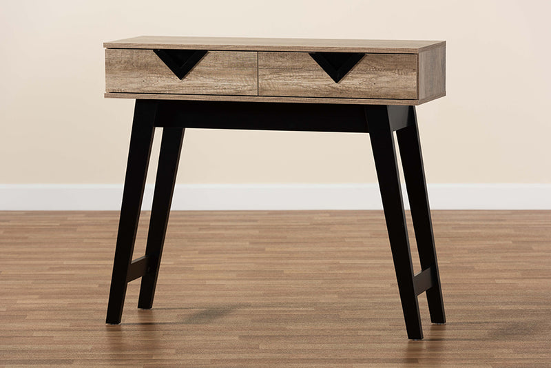 Ancel Modern and Contemporary Light Brown Finished Wood 2-Drawer Console Table