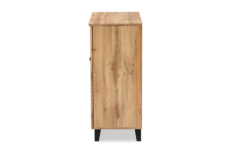 Theo Modern and Contemporary Oak Brown Finished Wood 1-Drawer Shoe Storage Cabinet