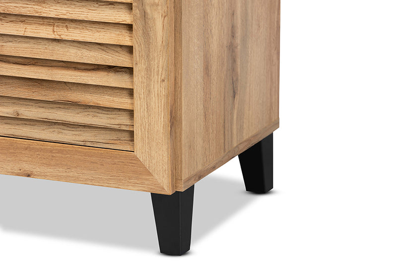 Theo Modern and Contemporary Oak Brown Finished Wood 1-Drawer Shoe Storage Cabinet