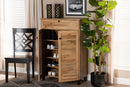 Theo Oak Brown 5-Shelf Shoe Storage Cabinet Baxton
