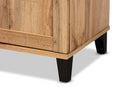 Trenton Oak Brown 2-Door Shoe Storage Cabinet Baxton