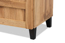 Trenton Oak Brown 1-Drawer Shoe Storage Cabinet Baxton