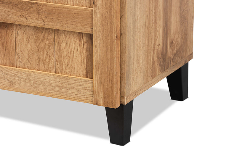 Trenton Modern and Contemporary Oak Brown Finished Wood 1-Drawer Shoe Storage Cabinet