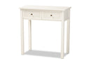 Calista White 2-Drawer Console Table Baxton