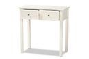 Calista White 2-Drawer Console Table Baxton