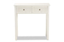Calista White 2-Drawer Console Table Baxton