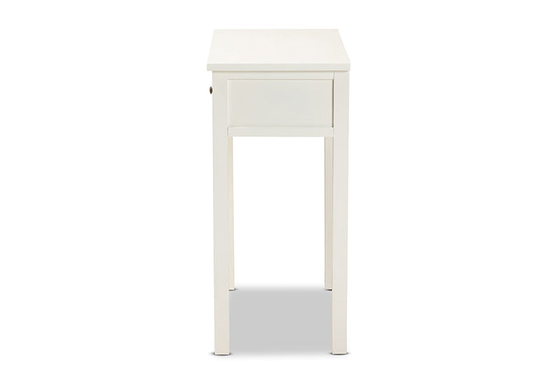 Calista White 2-Drawer Console Table Baxton