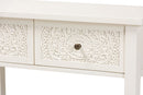 Calista White 2-Drawer Console Table Baxton