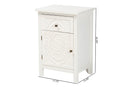 Calista White 1-Drawer End Table Baxton