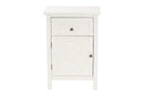 Calista White 1-Drawer End Table Baxton