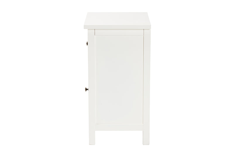 Calista Classic and Traditional White Finished Wood 1-Drawer End Table