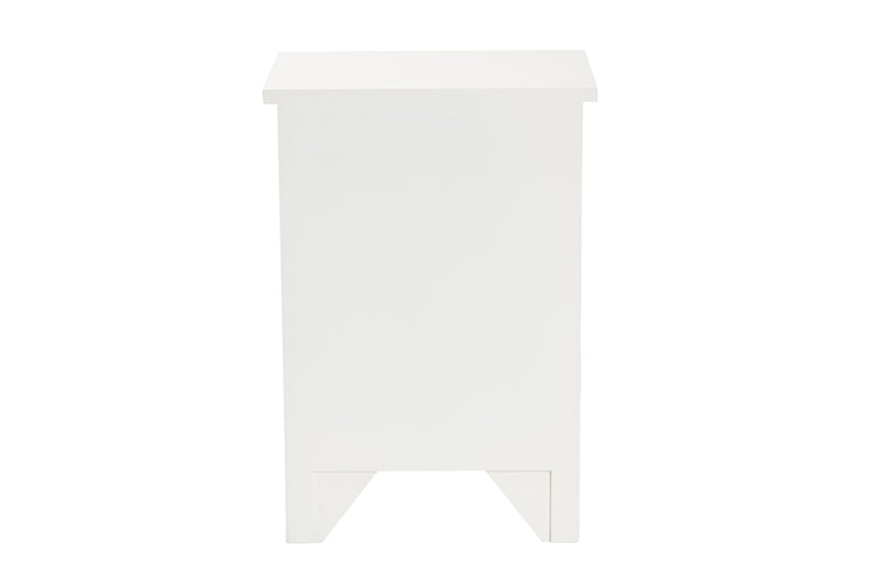 Calista Classic and Traditional White Finished Wood 1-Drawer End Table