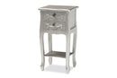 Melora Brushed Silver 2-Drawer End Table Baxton