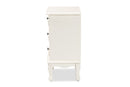 Merida White 3-Drawer End Table Baxton