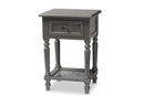 Danielle Gray 1-Drawer End Table Baxton
