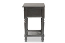 Danielle Gray 1-Drawer End Table Baxton