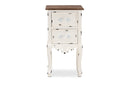 Firenze Two-Tone Walnut Brown and Antique White 2-Drawer End Table Baxton