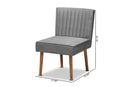 Freda Gray Velvet Upholstered and Walnut Brown Dining Chair Baxton