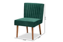 Freda Emerald Green Velvet Upholstered and Walnut Brown Dining Chair Baxton