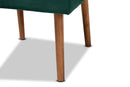 Freda Emerald Green Velvet Upholstered and Walnut Brown Dining Chair Baxton