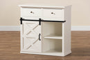 Odette Farmhouse White and Black Metal 2-Door Sideboard Buffet Baxton