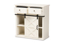 Odette Farmhouse White and Black Metal 2-Door Sideboard Buffet Baxton