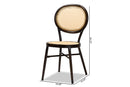 Noah Dark Brown Finished Metal and Synthetic Rattan 2Pc Dining Chair Set Baxton
