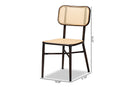 Kalare Dark Brown Finished Metal and Synthetic Rattan 2Pc Dining Chair Set Baxton