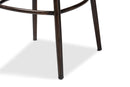 Noah Dark Brown Finished Metal and Synthetic Rattan Outdoor Bar Stool Baxton