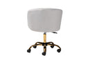 Charlemagne Gray Velvet Fabric and Gold Metal Swivel Office Chair Baxton