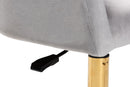 Charlemagne Gray Velvet Fabric and Gold Metal Swivel Office Chair Baxton