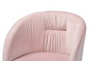 Charlemagne Blush Pink Velvet Fabric and Gold Metal Swivel Office Chair Baxton