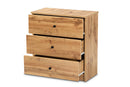 Sheraton Oak Brown 3-Drawer Storage Chest Baxton