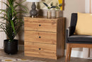 Sheraton Oak Brown 3-Drawer Storage Chest Baxton