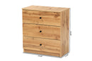 Sheraton Oak Brown 3-Drawer Storage Chest Baxton