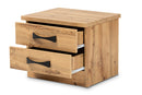 Dalida Oak Brown 2-Drawer Nightstand Baxton