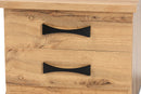 Dalida Oak Brown 2-Drawer Nightstand Baxton