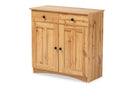 Elyse Oak Brown 2-Door Buffet Kitchen Cabinet Baxton