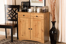 Elyse Oak Brown 2-Door Buffet Kitchen Cabinet Baxton