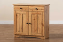 Elyse Oak Brown 2-Door Buffet Kitchen Cabinet Baxton