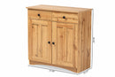 Elyse Oak Brown 2-Door Buffet Kitchen Cabinet Baxton