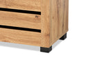 Margaret Oak Brown 2-Door Shoe Storage Cabinet Baxton