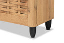 Curlew Oak Brown 4-Door Shoe Storage Cabinet Baxton