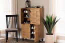 Curlew Oak Brown 4-Door Shoe Storage Cabinet Baxton