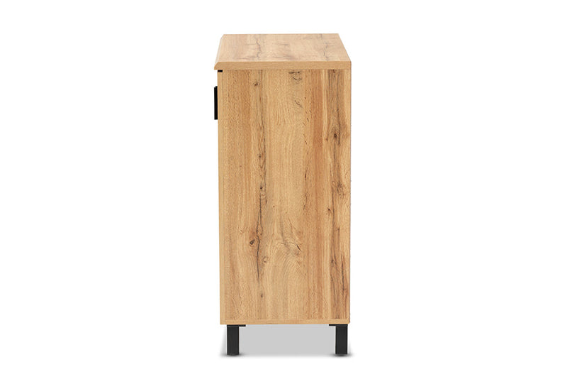 Kelly Oak Brown 2-Door Storage Cabinet Baxton