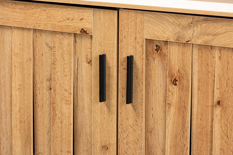 Kelly Oak Brown 2-Door Storage Cabinet Baxton