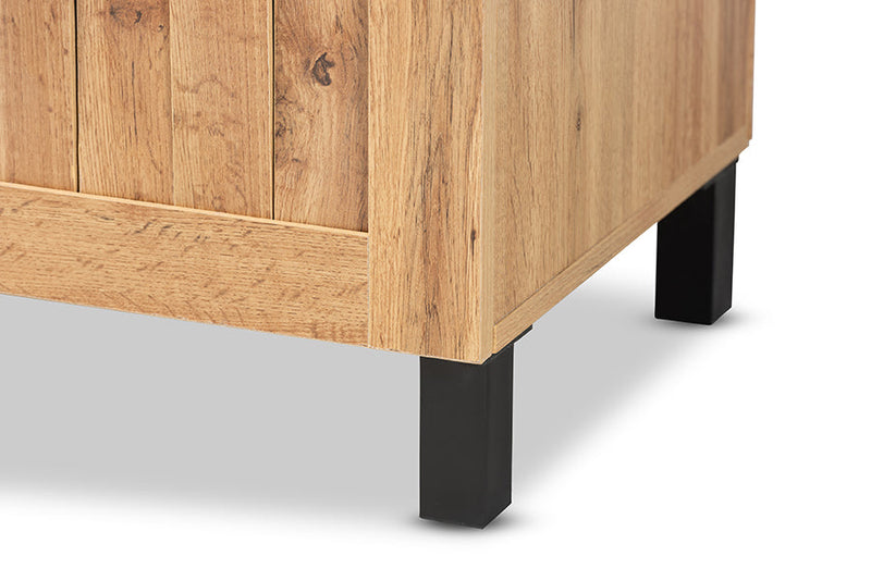 Kelly Oak Brown 2-Door Storage Cabinet Baxton