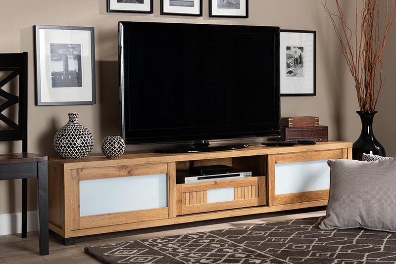 Aberdeen Modern and Contemporary Oak Brown Finished Wood 1-Drawer TV Stand